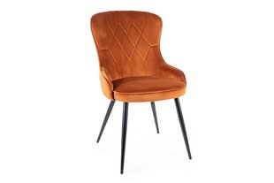 Ruokailutuolisarja Signal Lotus Velvet, 4 tuolia, oranssi/musta hinta ja tiedot | Ruokapöydän tuolit | hobbyhall.fi