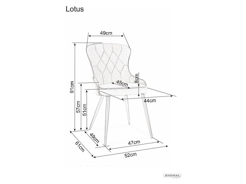 Ruokailutuolisarja Signal Lotus Velvet, 4 tuolia, oranssi/musta hinta ja tiedot | Ruokapöydän tuolit | hobbyhall.fi