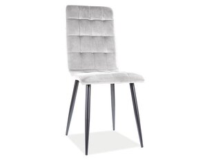 Ruokailutuolisarja Signal Otto Velvet, 4 tuolia, harmaa/musta hinta ja tiedot | Ruokapöydän tuolit | hobbyhall.fi