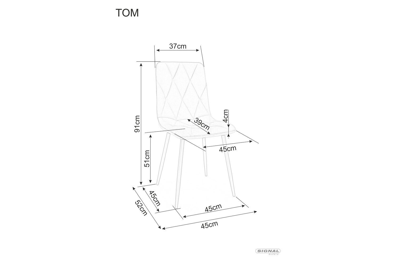 Ruokailutuolisarja Signal Tom Velvet, 4 tuolia, vihreä/musta hinta ja tiedot | Ruokapöydän tuolit | hobbyhall.fi