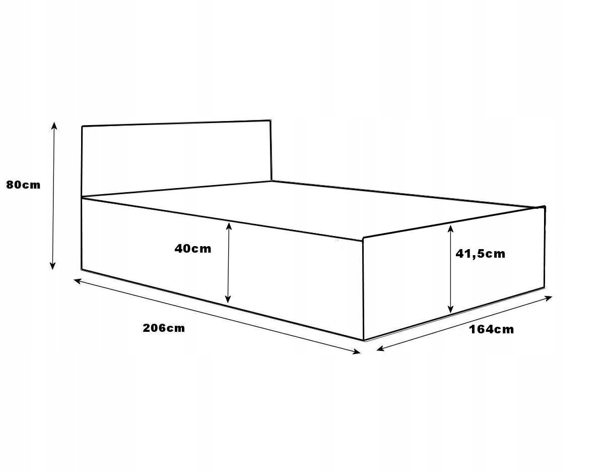 Sänky patjalla ja liinavaatelaatikolla, 160 cm x 200 cm, musta hinta ja tiedot | Sängyt | hobbyhall.fi