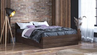 Sänky, patjalla ja liinavaatelaatikolla, 160 cm x 200 cm, ruskean värinen hinta ja tiedot | Sängyt | hobbyhall.fi