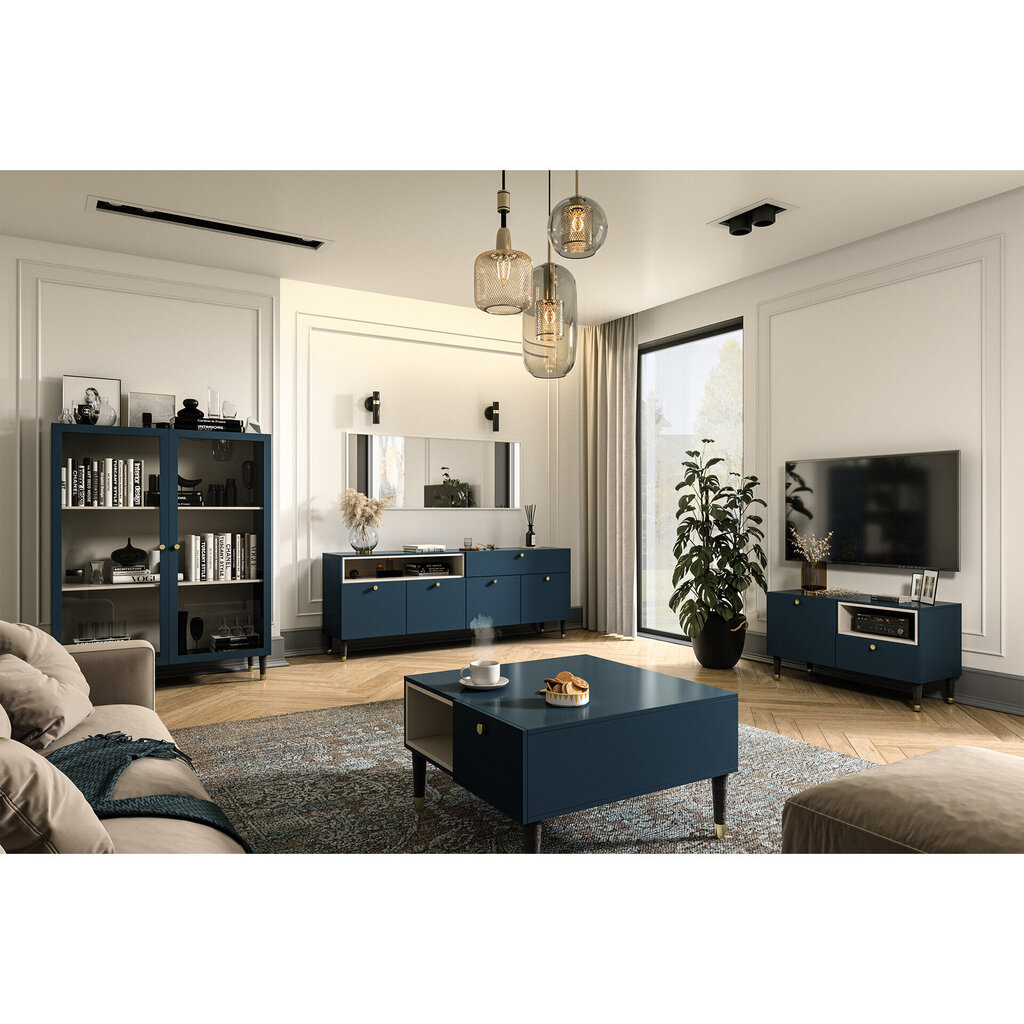 Sohvapöytä Includo, 80x55x40 cm, sininen hinta ja tiedot | Sohvapöydät | hobbyhall.fi