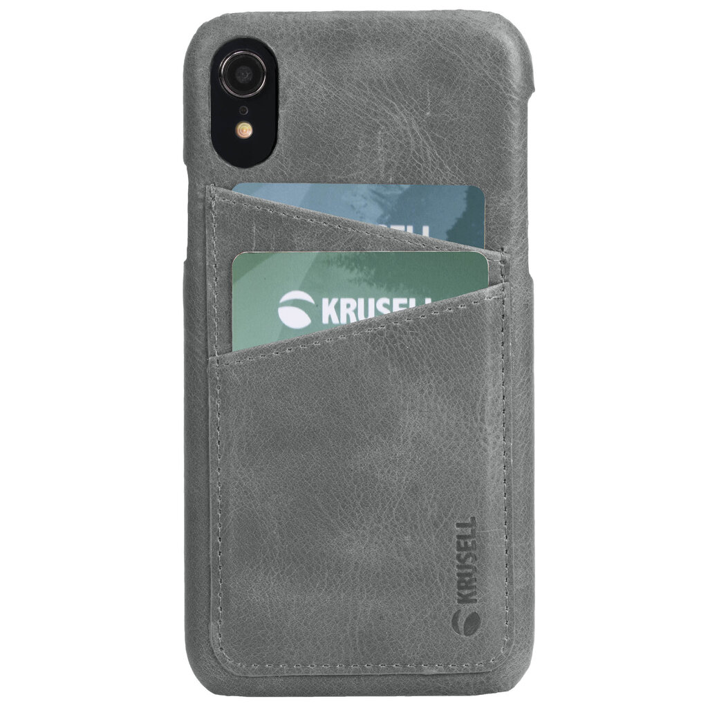 Krusell Sunne 2 Card Cover Apple iPhone XR:lle, harmaa hinta ja tiedot | Puhelimen kuoret ja kotelot | hobbyhall.fi