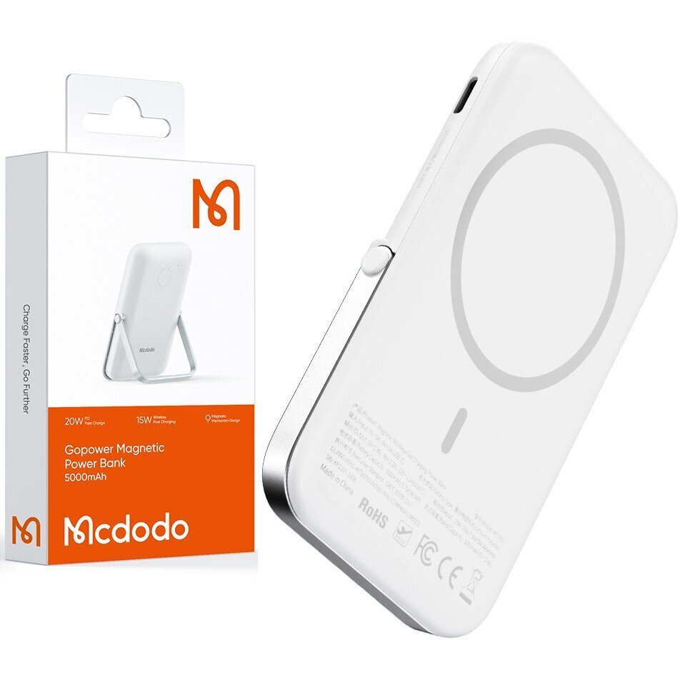 Mcdodo Magsafe Mcdodo MC-7051 magneettinen virtapankki, 20W, 5000mAh (valkoinen) hinta ja tiedot | Varavirtalähteet | hobbyhall.fi