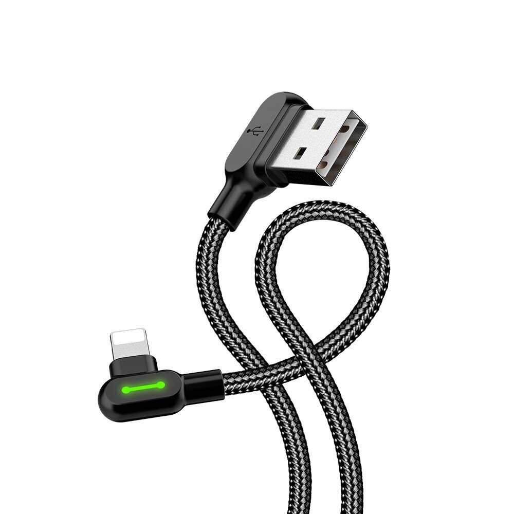 Mcdodo USB-Lightning-kaapeli, Mcdodo CA-4673, kulma, 1,8 m (musta) hinta ja tiedot | Puhelinkaapelit | hobbyhall.fi