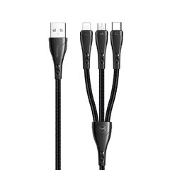 Mcdodo 3in1 USB-USB-C / Lightning / Micro USB -kaapeli, Mcdodo CA-6960, 1,2 m (musta) hinta ja tiedot | Puhelinkaapelit | hobbyhall.fi