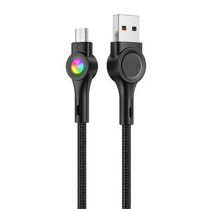 Vipfan USB-mikro-USB-kaapeli Vipfan Colorful X08, 3A, 1,2m (musta) hinta ja tiedot | Puhelinkaapelit | hobbyhall.fi