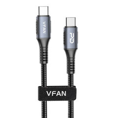 Vipfan USB-C–USB-C-kaapeli Vipfan P07, 60 W, PD, 1,2 m (musta) hinta ja tiedot | Puhelinkaapelit | hobbyhall.fi