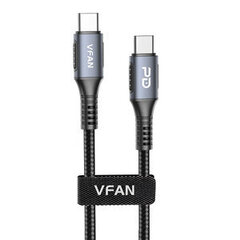 Vipfan USB-C–USB-C-kaapeli Vipfan P07, 60 W, PD, 1,2 m (musta) hinta ja tiedot | Puhelinkaapelit | hobbyhall.fi