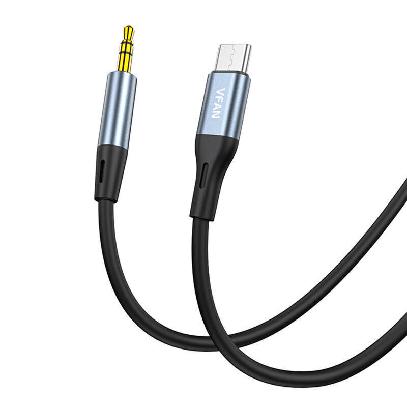 Vipfan Vipfan L06 USB-C minijakkiin 3,5 mm AUX-kaapeli, 1 m (harmaa) hinta ja tiedot | Puhelinkaapelit | hobbyhall.fi