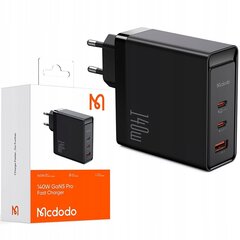 Mcdodo GaN 140W laturi Mcdodo CH-2911, 2x USB-C, USB-A (musta) hinta ja tiedot | Puhelimen laturit | hobbyhall.fi