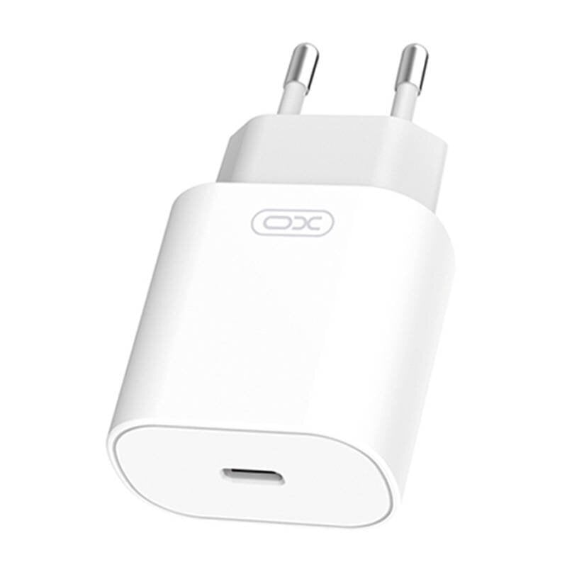 XO XO L91 -seinälaturi, USB-C, 25 W + USB-C - Lightning-kaapeli (valkoinen) hinta ja tiedot | Puhelimen laturit | hobbyhall.fi