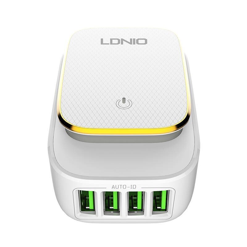 LDNIO Seinälaturi LDNIO A4405 4USB, LED-lamppu + USB-C-kaapeli hinta ja tiedot | Puhelimen laturit | hobbyhall.fi