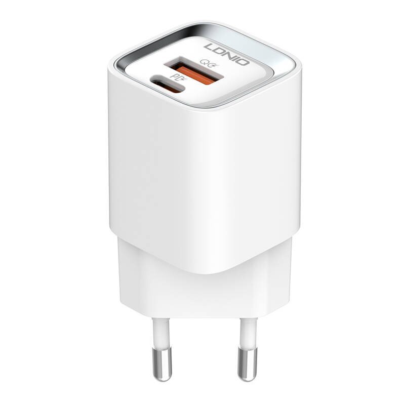 LDNIO Seinälaturi LDNIO A2318C USB, USB-C 20W + USB-C - USB-C kaapeli hinta ja tiedot | Puhelimen laturit | hobbyhall.fi