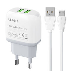 LDNIO Seinälaturi LDNIO A2219 2USB + MicroUSB kaapeli hinta ja tiedot | Puhelimen laturit | hobbyhall.fi