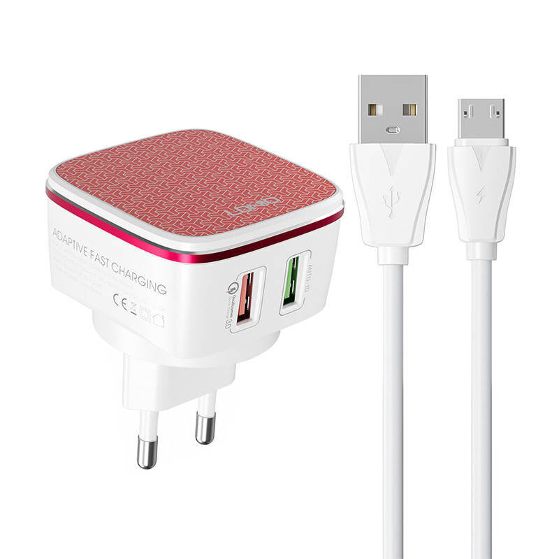 LDNIO Seinälaturi LDNIO A2405Q 2USB + MicroUSB kaapeli hinta ja tiedot | Puhelimen laturit | hobbyhall.fi