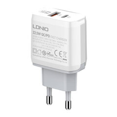 LDNIO Seinälaturi LDNIO A2421C USB, USB-C 22.5W + USB-C kaapeli hinta ja tiedot | Puhelimen laturit | hobbyhall.fi