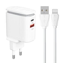 LDNIO Seinälaturi LDNIO A2423C USB, USB-C + Lightning kaapeli hinta ja tiedot | Puhelimen laturit | hobbyhall.fi