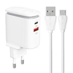 LDNIO Seinälaturi LDNIO A2423C USB, USB-C + MicroUSB kaapeli hinta ja tiedot | ldnio Puhelimet, älylaitteet ja kamerat | hobbyhall.fi