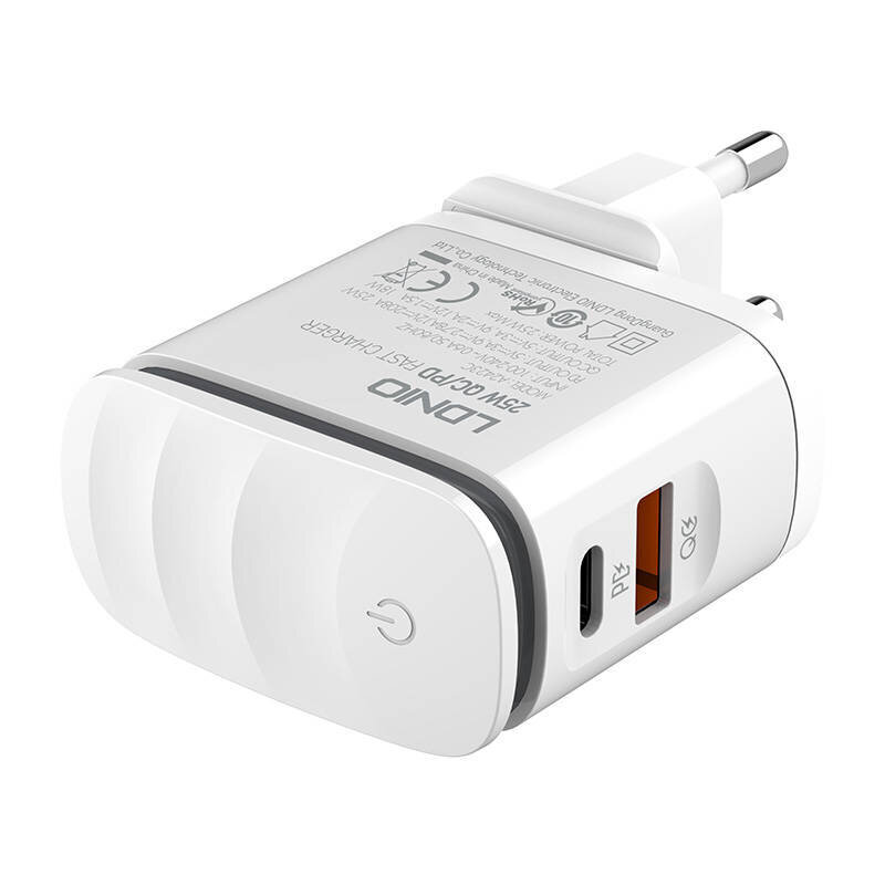 LDNIO Seinälaturi LDNIO A2423C USB, USB-C + USB-C - Lightning-kaapeli hinta ja tiedot | Puhelimen laturit | hobbyhall.fi