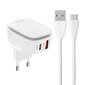 LDNIO Seinälaturi LDNIO A2425C USB, USB-C + USB-C kaapeli hinta ja tiedot | Puhelimen laturit | hobbyhall.fi