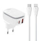 LDNIO Seinälaturi LDNIO A2425C USB, USB-C + USB-C - Lightning-kaapeli hinta ja tiedot | Puhelimen laturit | hobbyhall.fi