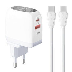 LDNIO Seinälaturi LDNIO A2522C USB, USB-C 30W + USB-C - USB-C kaapeli hinta ja tiedot | Puhelimen laturit | hobbyhall.fi