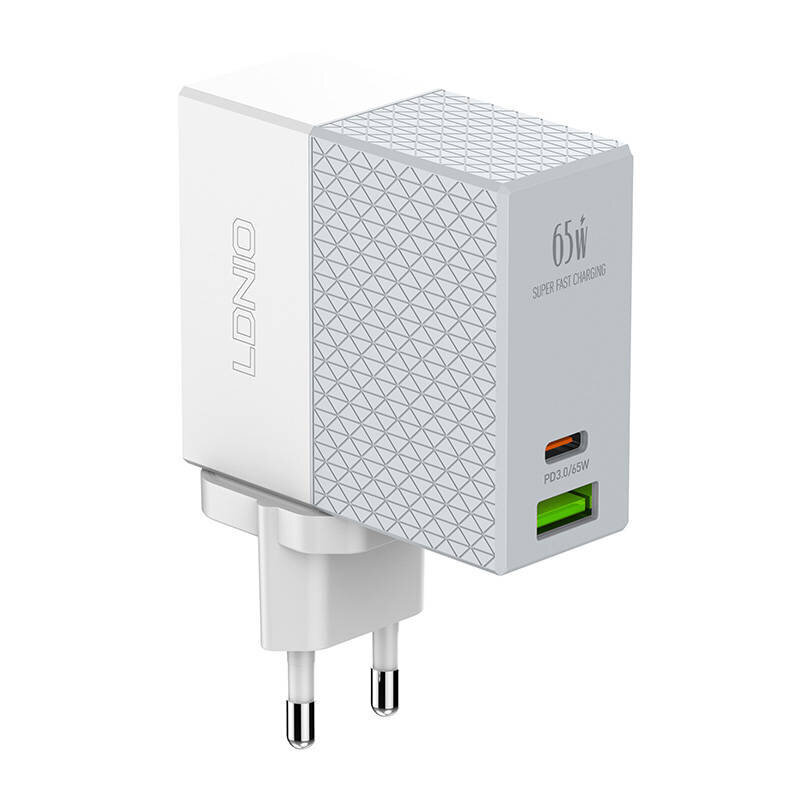 LDNIO Seinälaturi LDNIO A2620C USB, USB-C 65W + USB-C - USB-C kaapeli hinta ja tiedot | Puhelimen laturit | hobbyhall.fi