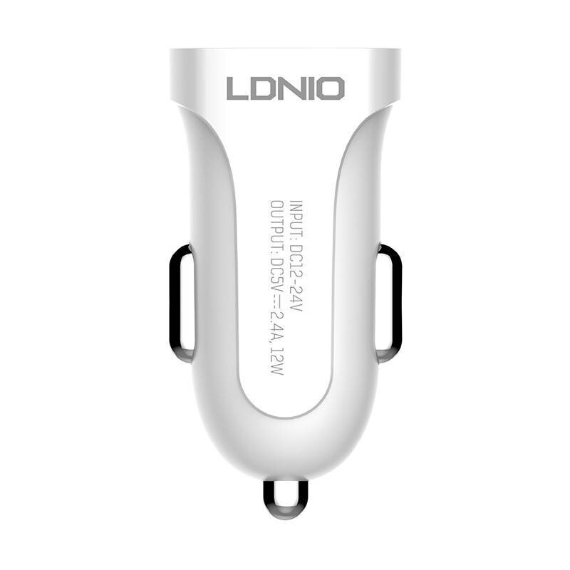 LDNIO Autolaturi LDNIO DL-C17, 1x USB, 12W + Micro USB kaapeli (valkoinen) hinta ja tiedot | Puhelimen laturit | hobbyhall.fi