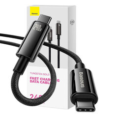 Baseus USB-C-USB-C-kaapeli Baseus Tungsten Gold 240W 1m (musta) hinta ja tiedot | Puhelinkaapelit | hobbyhall.fi