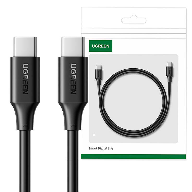 UGREEN Kaapeli USB-C–USB-C UGREEN 15177, 1,5 m (musta) hinta ja tiedot | Puhelinkaapelit | hobbyhall.fi