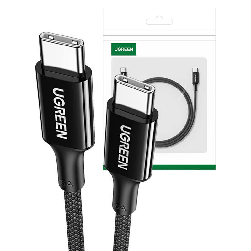 UGREEN Kaapeli USB-C–USB-C UGREEN 15276, 1,5 m (musta) hinta ja tiedot | Puhelinkaapelit | hobbyhall.fi