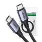 UGREEN Kaapeli USB-C–USB-C UGREEN 15311, 1 m (harmaa) hinta ja tiedot | Puhelinkaapelit | hobbyhall.fi