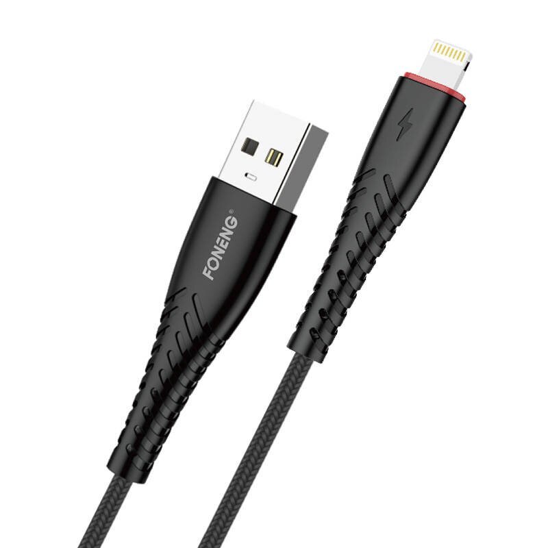 Foneng Foneng X15 USB-Lightning-kaapeli, 2,4A, 1,2m (musta) hinta ja tiedot | Puhelinkaapelit | hobbyhall.fi