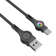 Foneng Foneng X59 USB-USB-C-kaapeli, LED, 3A, 1m (musta) hinta ja tiedot | Foneng Puhelimet, älylaitteet ja kamerat | hobbyhall.fi