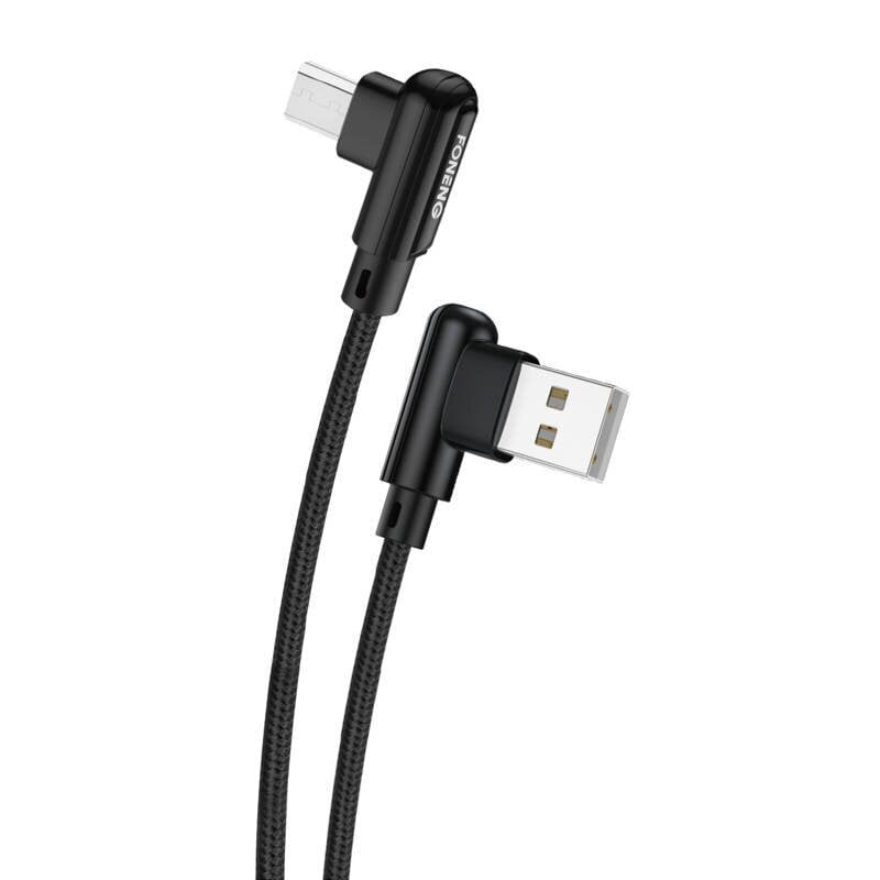 Foneng Foneng X70 kulmikas USB-mikro-USB-kaapeli, 3A, 1m (musta) hinta ja tiedot | Puhelinkaapelit | hobbyhall.fi