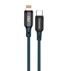 Foneng USB-C-kaapeli Lightning Foneng X87:lle, 30 W, 1,2 m (sininen) hinta ja tiedot | Puhelinkaapelit | hobbyhall.fi