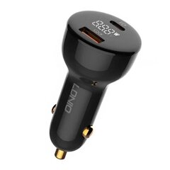 LDNIO LDNIO C101 autolaturi, USB + USB-C, 100 W + USB - Micro USB -kaapeli (musta) hinta ja tiedot | Puhelimen laturit | hobbyhall.fi