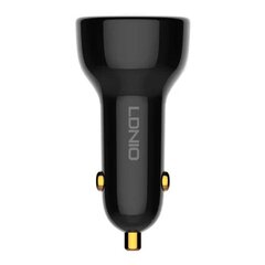 LDNIO LDNIO C101 autolaturi, USB + USB-C, 100 W + USB Lightning -kaapeli (musta) hinta ja tiedot | Puhelimen laturit | hobbyhall.fi