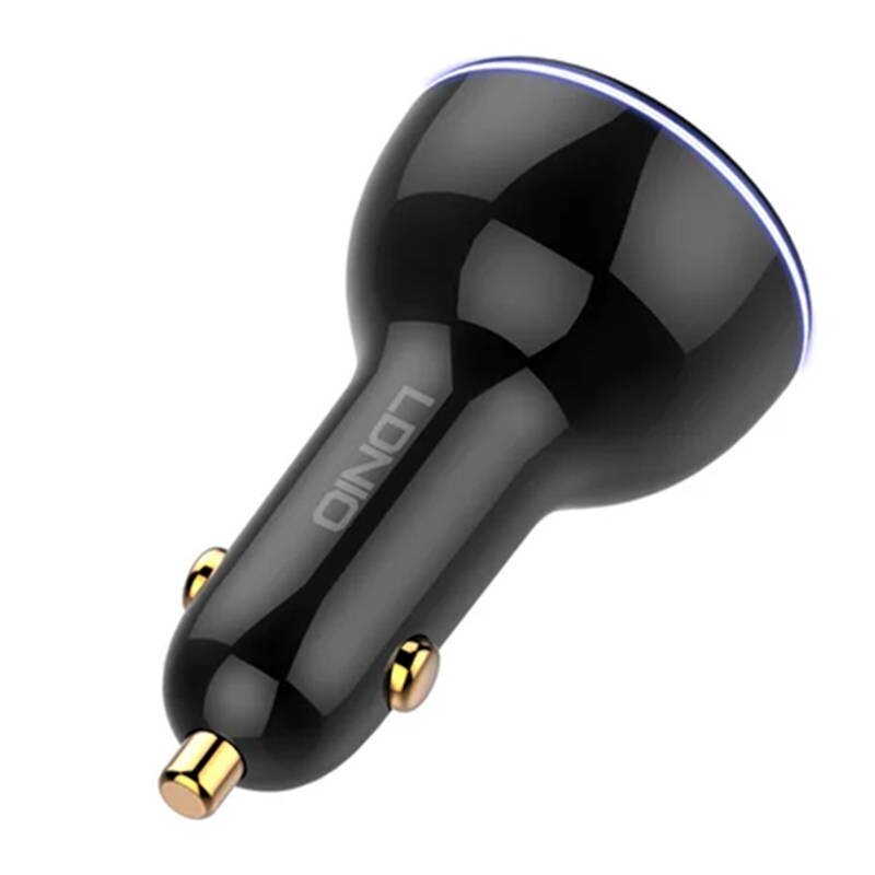 LDNIO LDNIO C102 autolaturi, USB + 2x USB-C, 160 W + USB Lightning -kaapeli (musta) hinta ja tiedot | Puhelimen laturit | hobbyhall.fi
