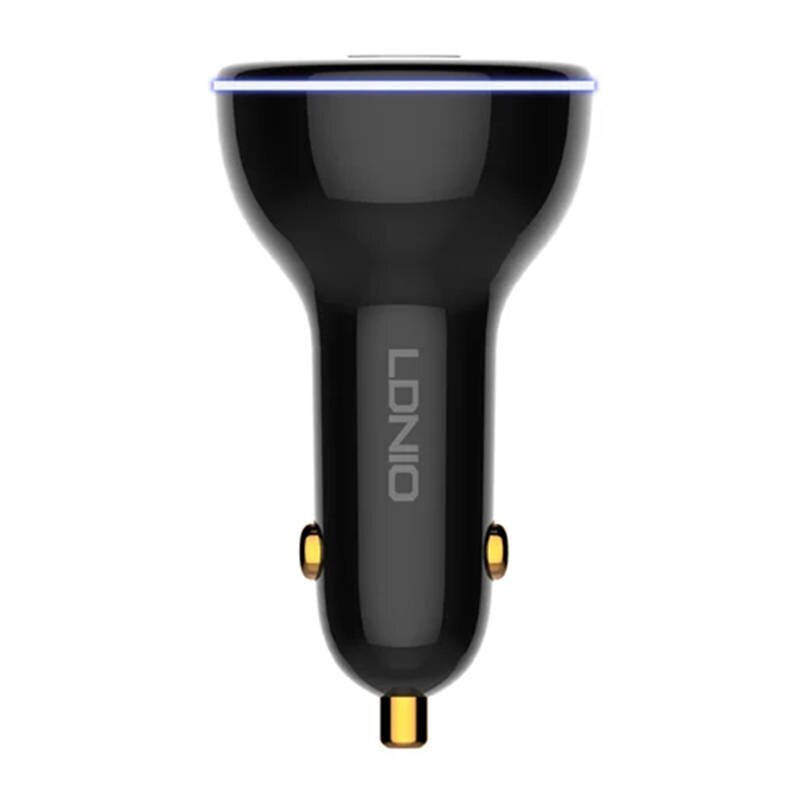 LDNIO LDNIO C102 autolaturi, USB + 2x USB-C, 160 W + USB-C Lightning-kaapeli (musta) hinta ja tiedot | Puhelimen laturit | hobbyhall.fi