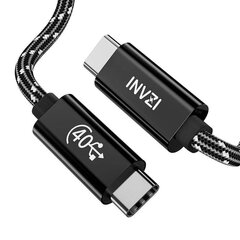 INVZI USB-C / USB4.0 Gen3 -kaapeli 240 W 40 Gbps, 1 m (musta) hinta ja tiedot | Puhelinkaapelit | hobbyhall.fi