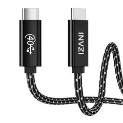 INVZI USB-C / USB4.0 Gen3 -kaapeli 240 W 40 Gbps, 1 m (musta) hinta ja tiedot | INVZI Puhelimet, älylaitteet ja kamerat | hobbyhall.fi