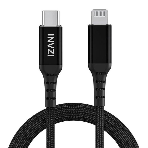 INVZI INVZI USB-C-Lightning-kaapeli, MFi, 2m (musta)