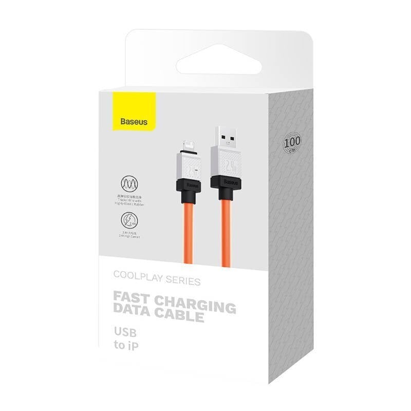 Baseus Pikalatauskaapeli Baseus USB-A:sta Lightning Coolplay -sarjaan 1 m, 2,4 A (oranssi) hinta ja tiedot | Puhelinkaapelit | hobbyhall.fi