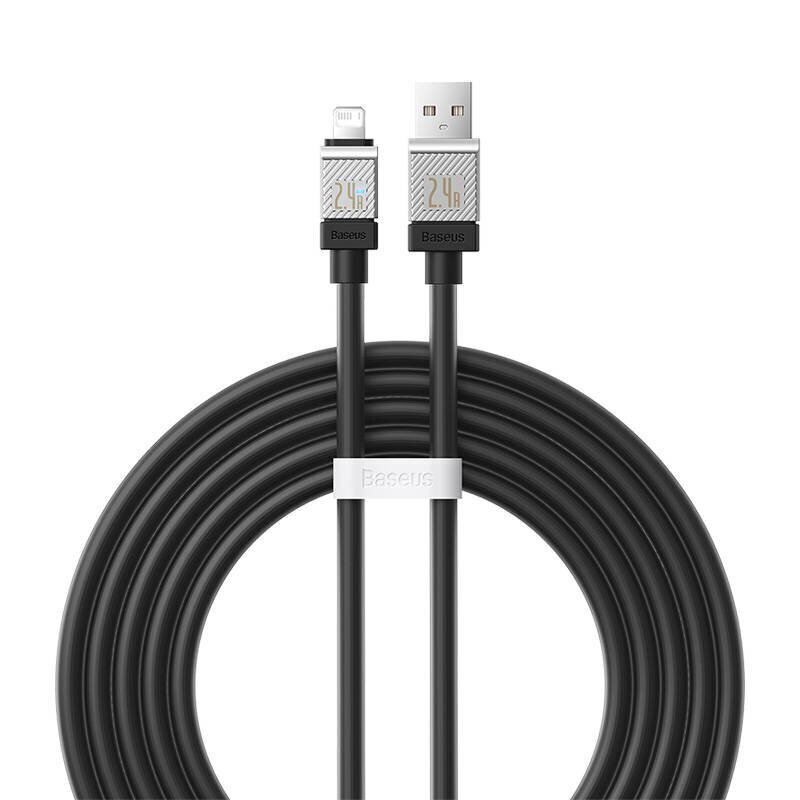 Baseus Pikalatauskaapeli Baseus USB-A - Lightning CoolPlay Series 2m, 2.4A (musta) hinta ja tiedot | Puhelinkaapelit | hobbyhall.fi