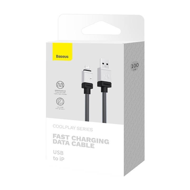 Baseus Pikalatauskaapeli Baseus USB-A - Lightning Coolplay Series 1m, 2.4 (musta) hinta ja tiedot | Puhelinkaapelit | hobbyhall.fi