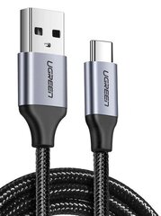 UGREEN Nikkelipinnoitettu USB-C-kaapeli QC3.0 UGREEN 2m alumiinipistokkeella (musta) hinta ja tiedot | Ugreen Matkapuhelimet ja tarvikkeet | hobbyhall.fi