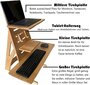 Sitaitong kannettavan tietokoneen teline, 3 hyllyä, korkeussäädettävä, puinen, beige hinta ja tiedot | Tietokonepöydät ja työpöydät | hobbyhall.fi